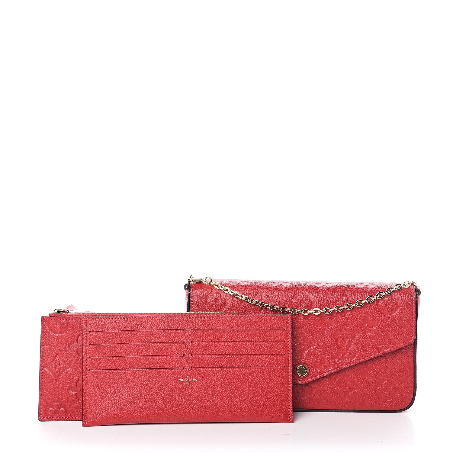 Louis Vuitton Empreinte Pochette Felicie Chain Wallet Cherry 2 of 8