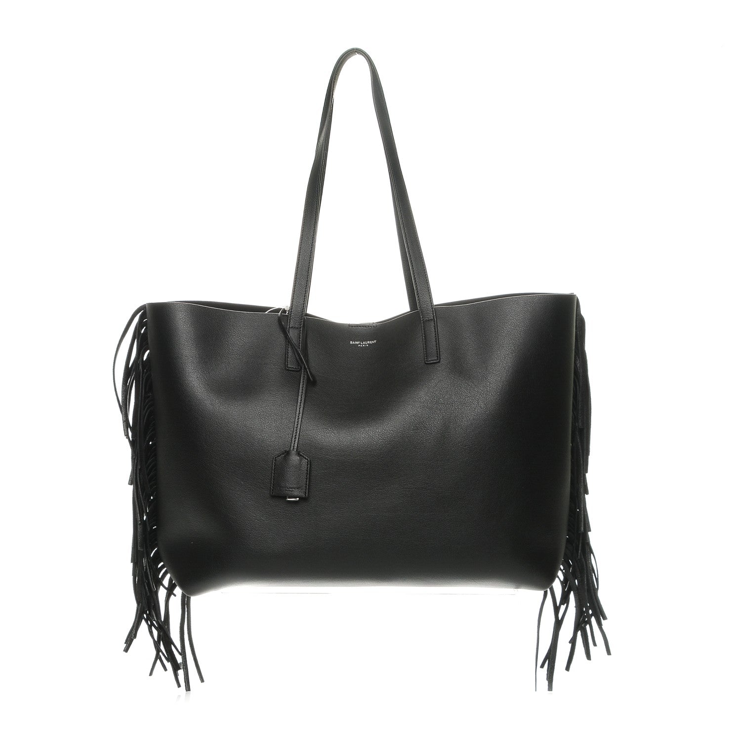 Saint Laurent Calfskin Large Fringe Shopping Tote Black 1 of 7