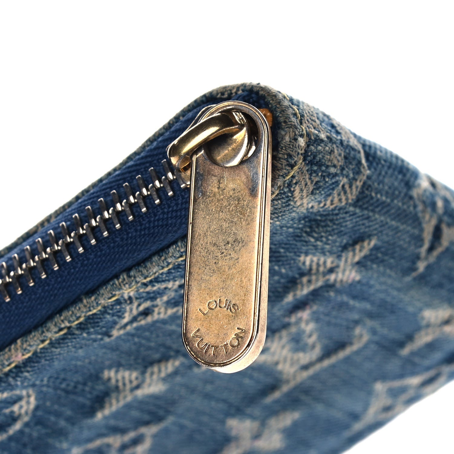 Louis Vuitton Denim Zip Compact Wallet Blue 10 of 11