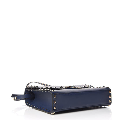 Valentino Garavani Vitello Medium Rockstud Flip Lock Crossbody Bag Pure Blue 4 of 8