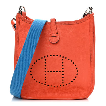 Hermes Epsom Amazone Evelyne TPM Orange Poppy Bleu Zanzibar 1 of 13