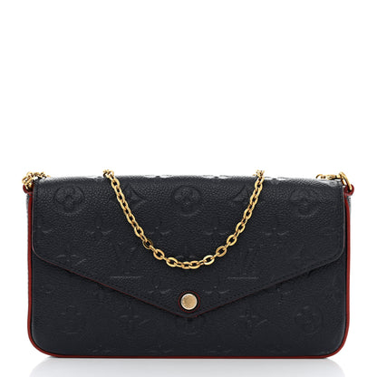 Louis Vuitton Empreinte Pochette Felicie Chain Wallet Marine Rouge 3 of 12