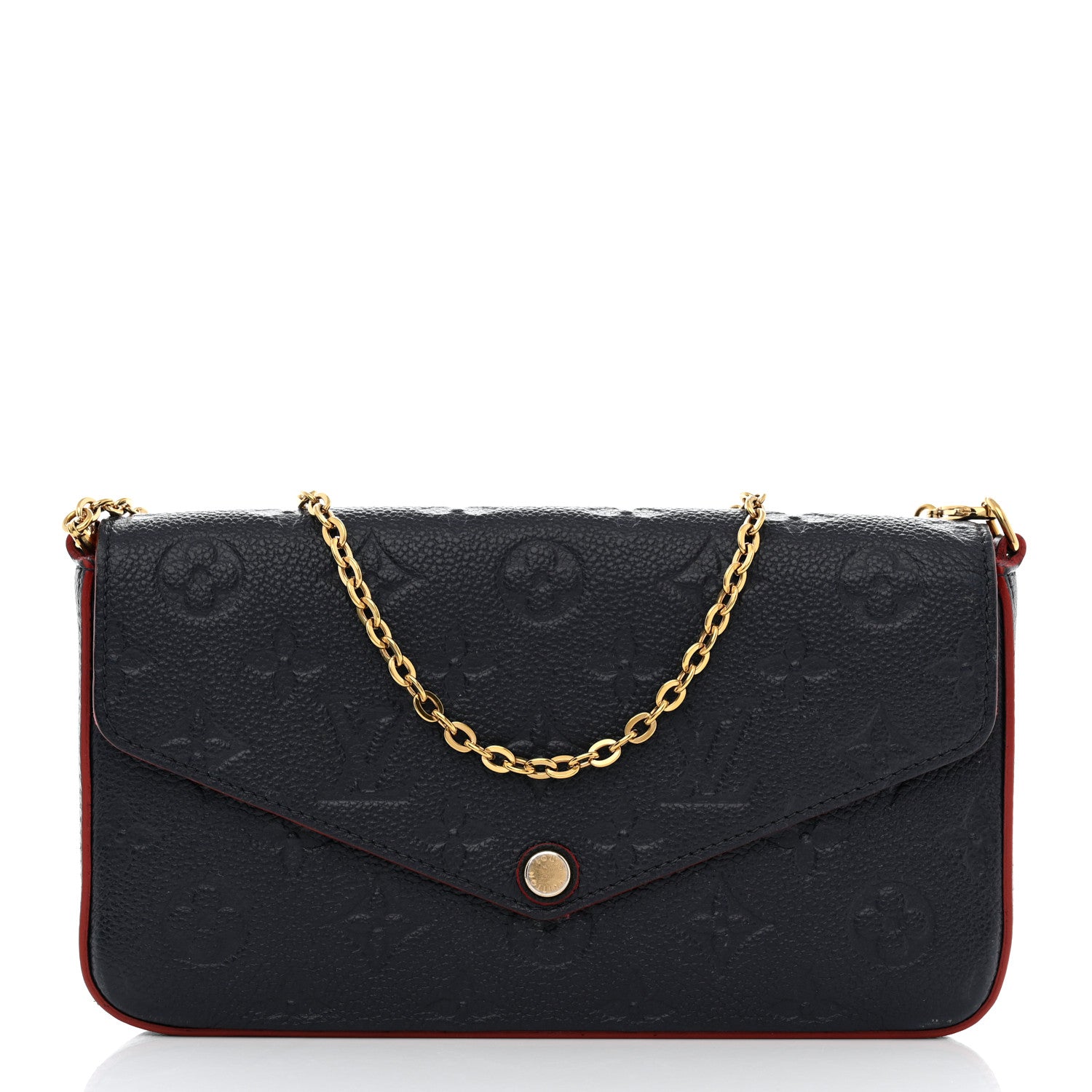 Louis Vuitton Empreinte Pochette Felicie Chain Wallet Marine Rouge 3 of 12