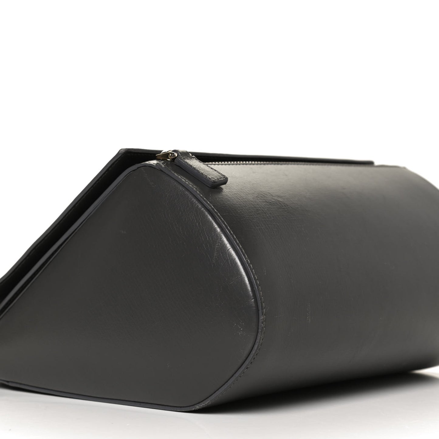 Textured Calfskin Medium Pandora Box Crossbody Bag Dark Gray