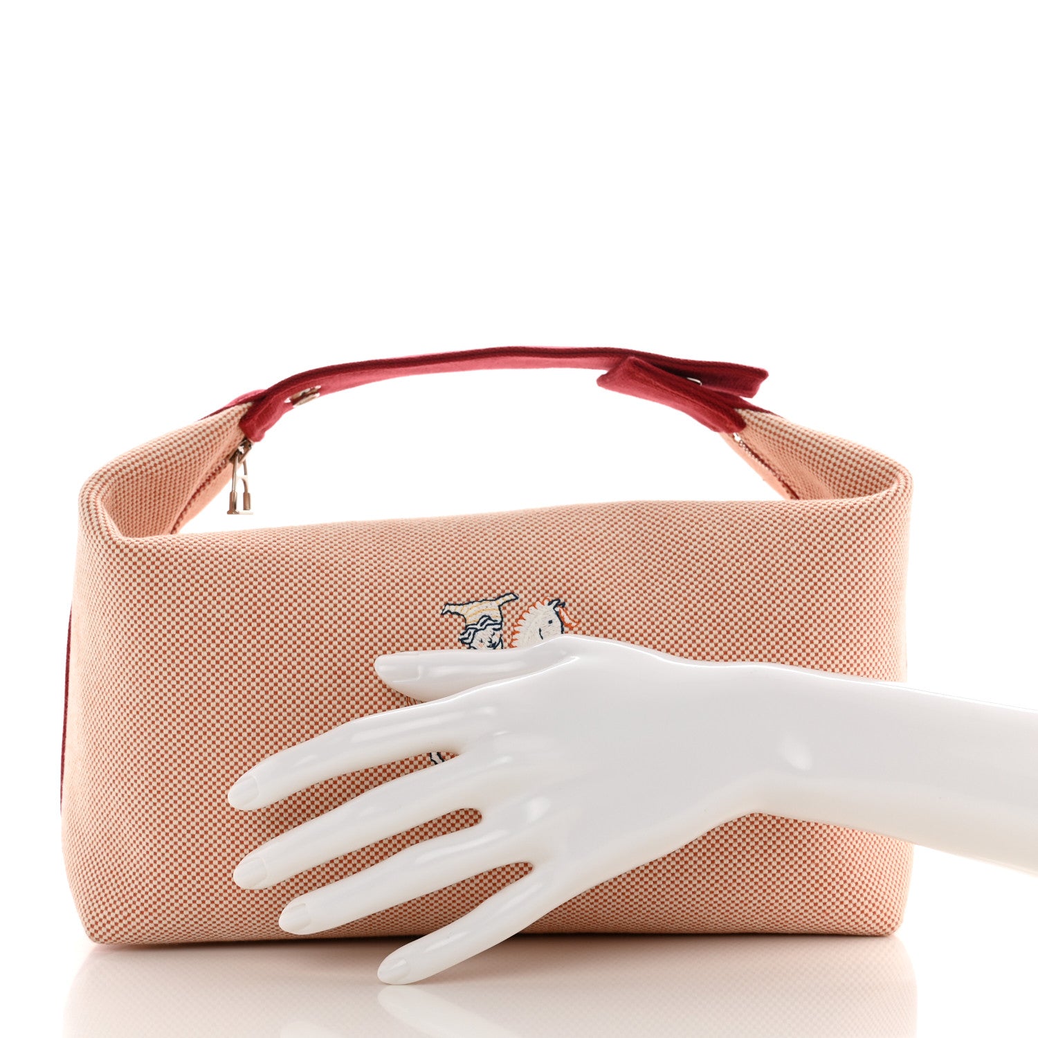 Hermes Canvas Large Bride-A-Brac Cabriole Case Terracotta 2 of 7