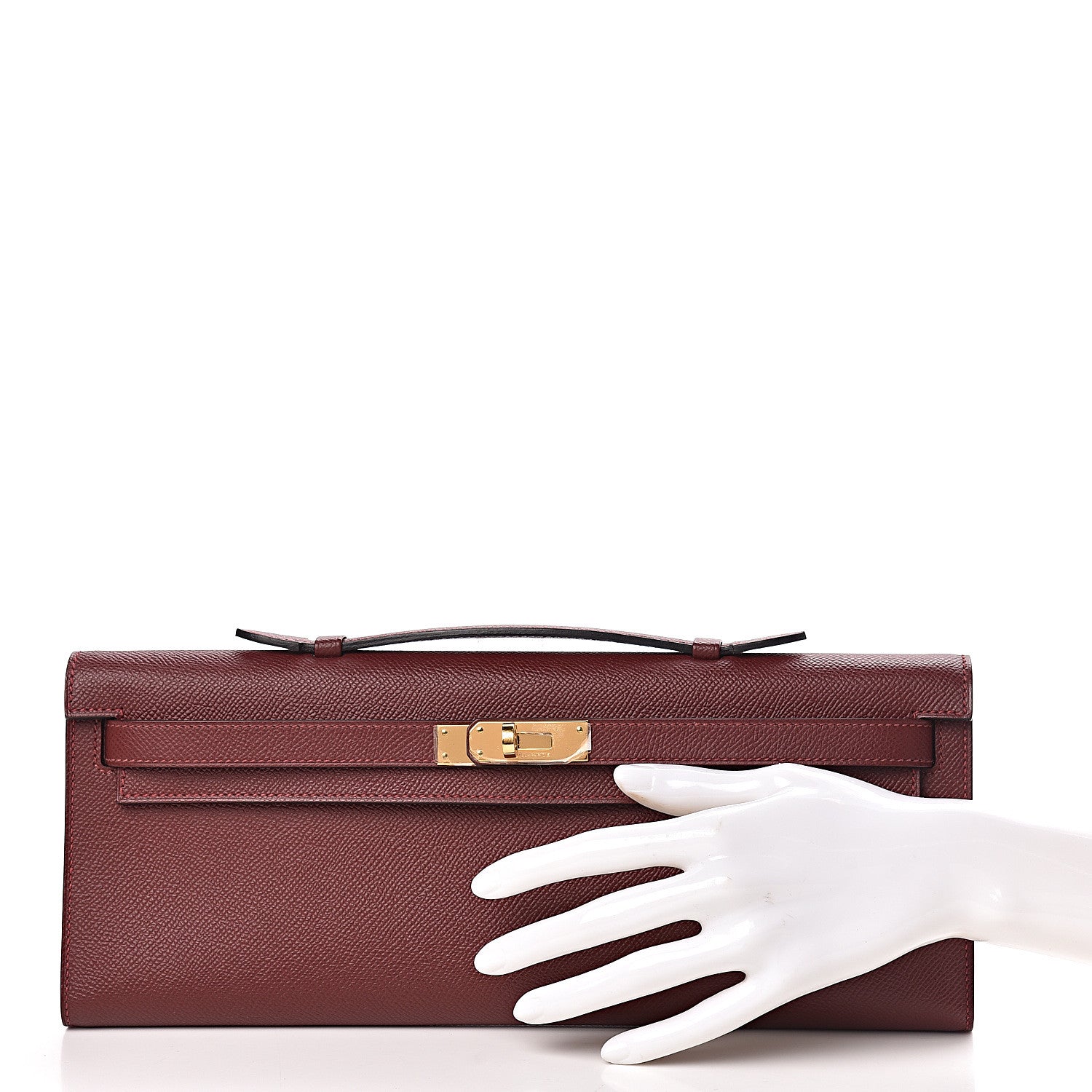 Hermes Epsom Kelly Cut Clutch Pochette Rouge H 2 of 7