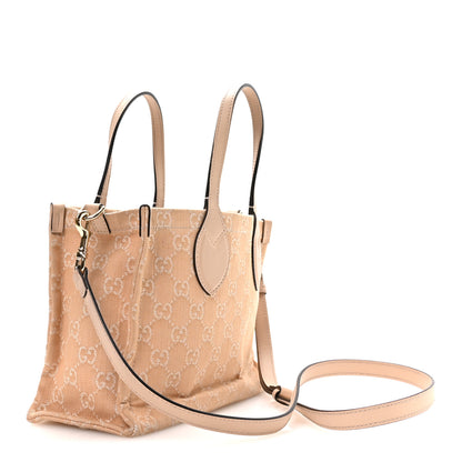 Gucci Denim Ophidia GG Monogram Tote Medium Light Beige 4 of 11