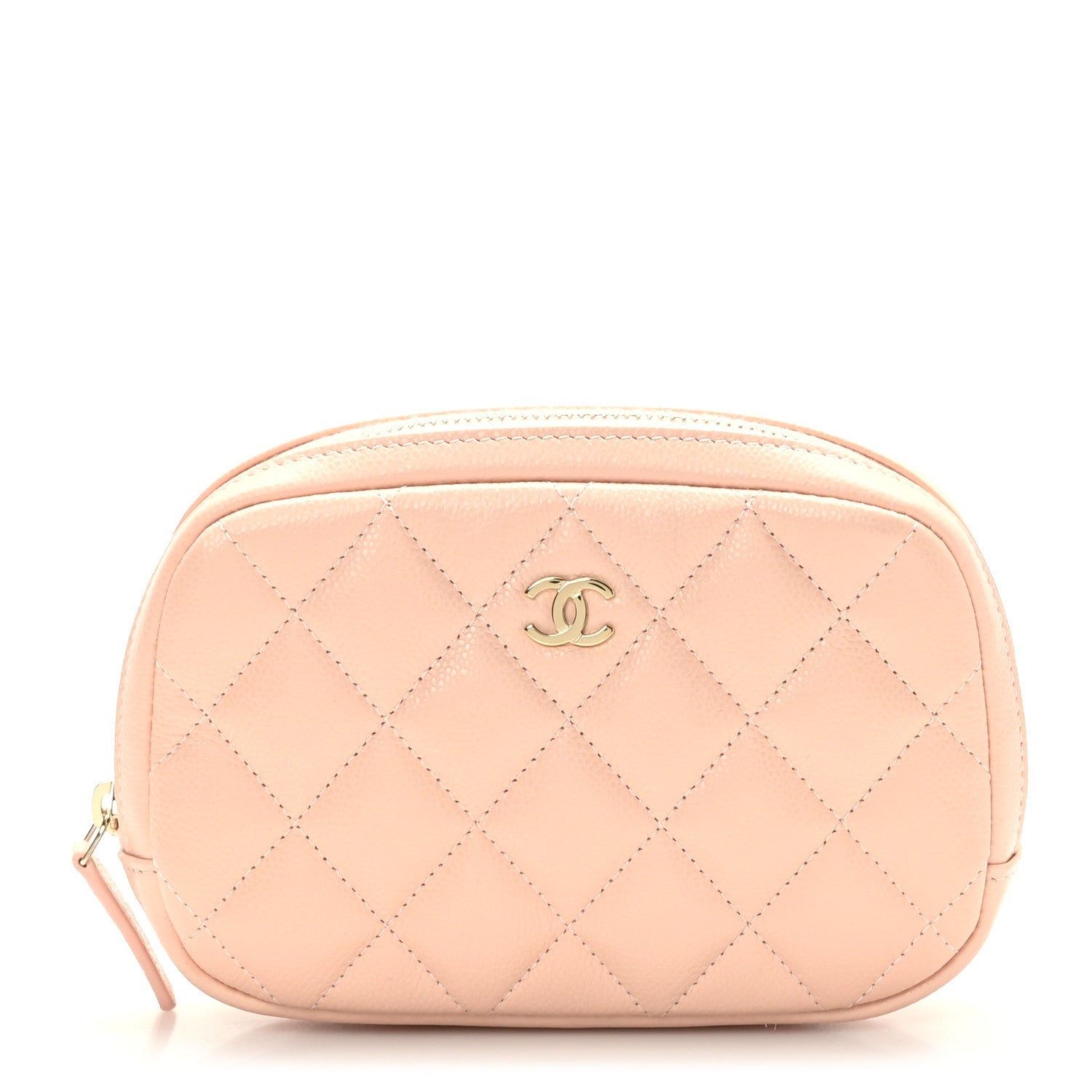 Chanel Caviar Quilted Small Curvy Pouch Cosmetic Case Light Pink 1 of 8