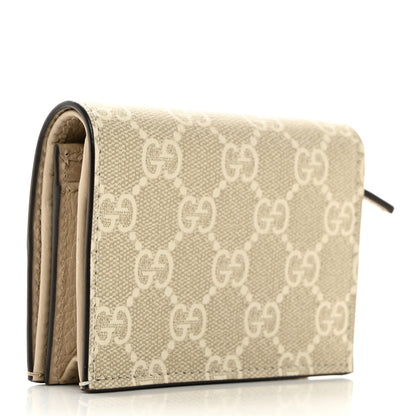 Gucci Dollar Calfskin GG Supreme Monogram GG Marmont Card Case Beige Mystic White Oatmeal 3 of 7