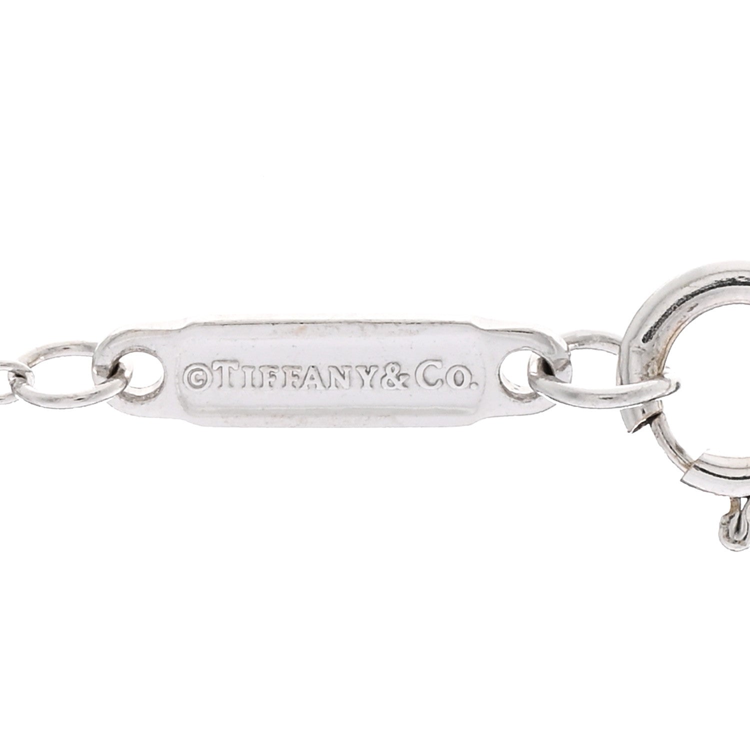 Tiffany 18K White Gold Diamond Small T Smile Pendant Necklace 4 of 5