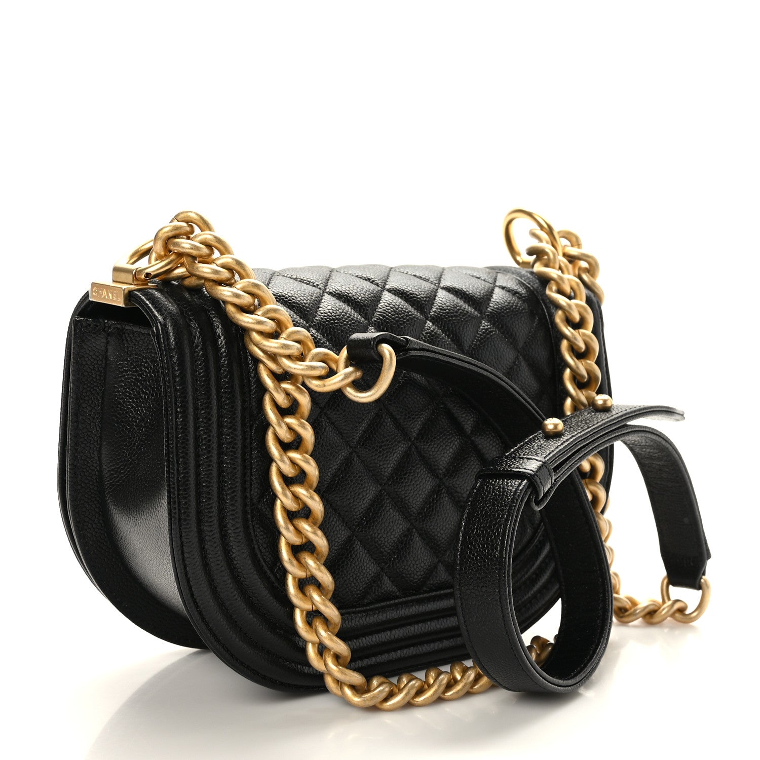 Chanel Caviar Quilted Small Boy Messenger Bag Black 2 of 8