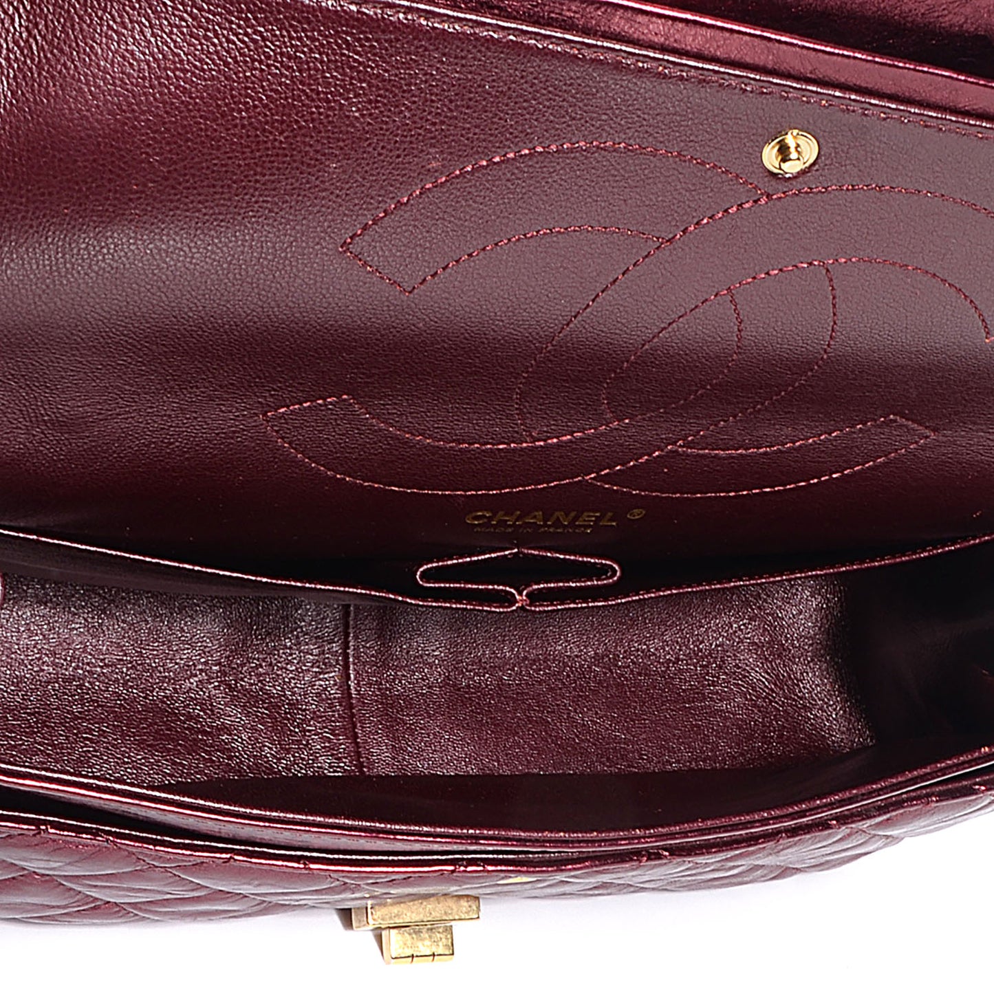 Calfskin 2.55 Reissue 227 Flap Metallic Dark Red