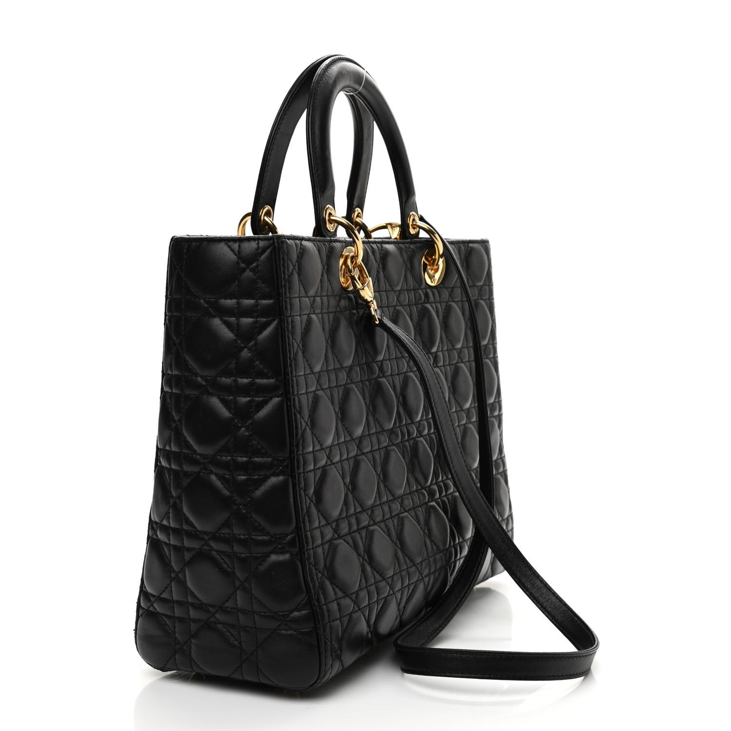 Lambskin Cannage Large Lady Dior Black