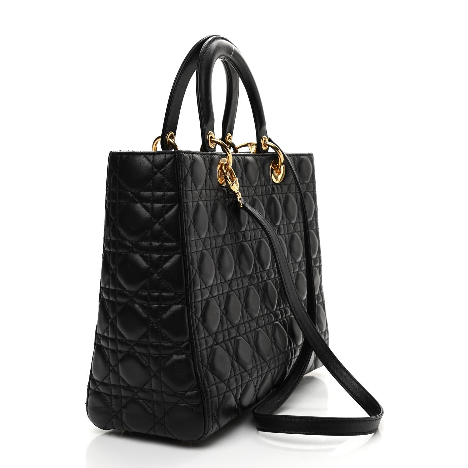 Christian Dior Lambskin Cannage Large Lady Dior Black 3 of 13