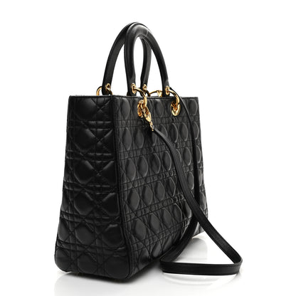 Christian Dior Lambskin Cannage Large Lady Dior Black 3 of 13