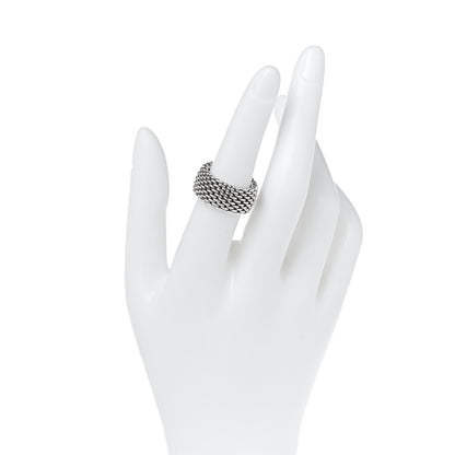 Tiffany Sterling Silver Somerset Mesh Ring 53 6.5 2 of 4