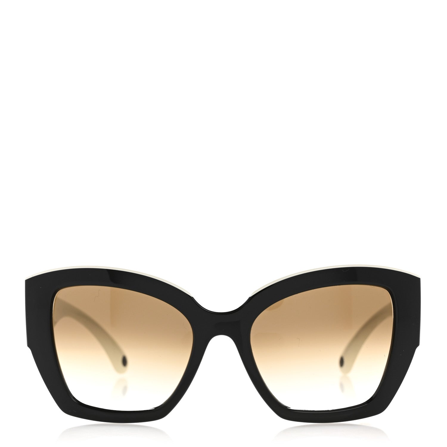 Chanel Acetate Square Sunglasses 6058 Black White 2 of 8