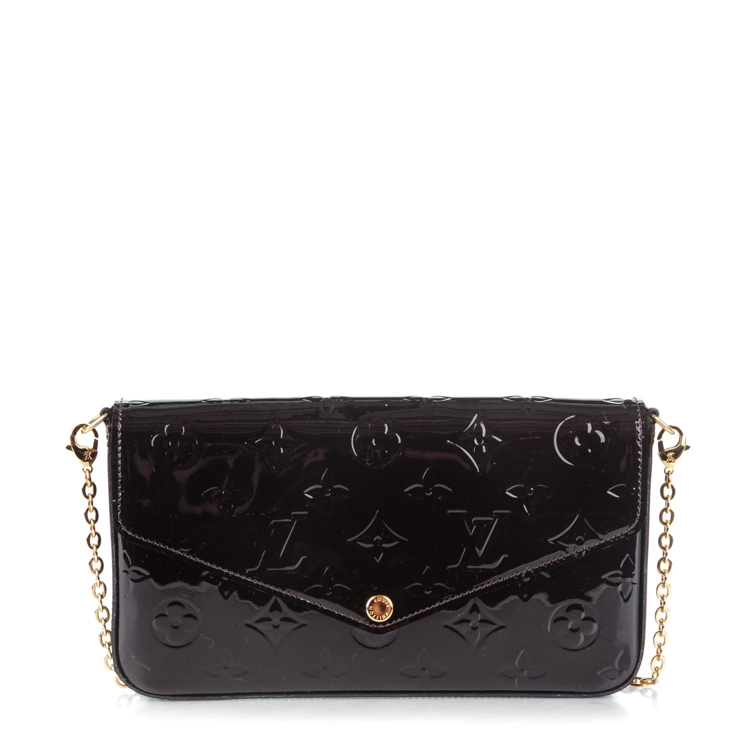 Louis Vuitton Vernis Pochette Felicie Chain Wallet Amarante 1 of 10