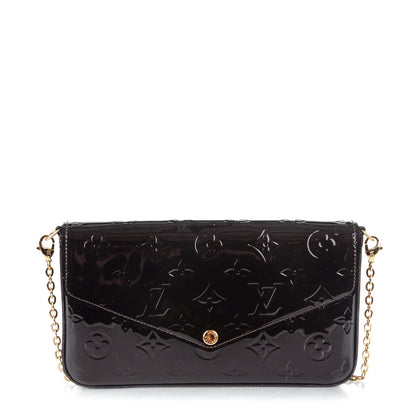 Louis Vuitton Vernis Pochette Felicie Chain Wallet Amarante 1 of 10