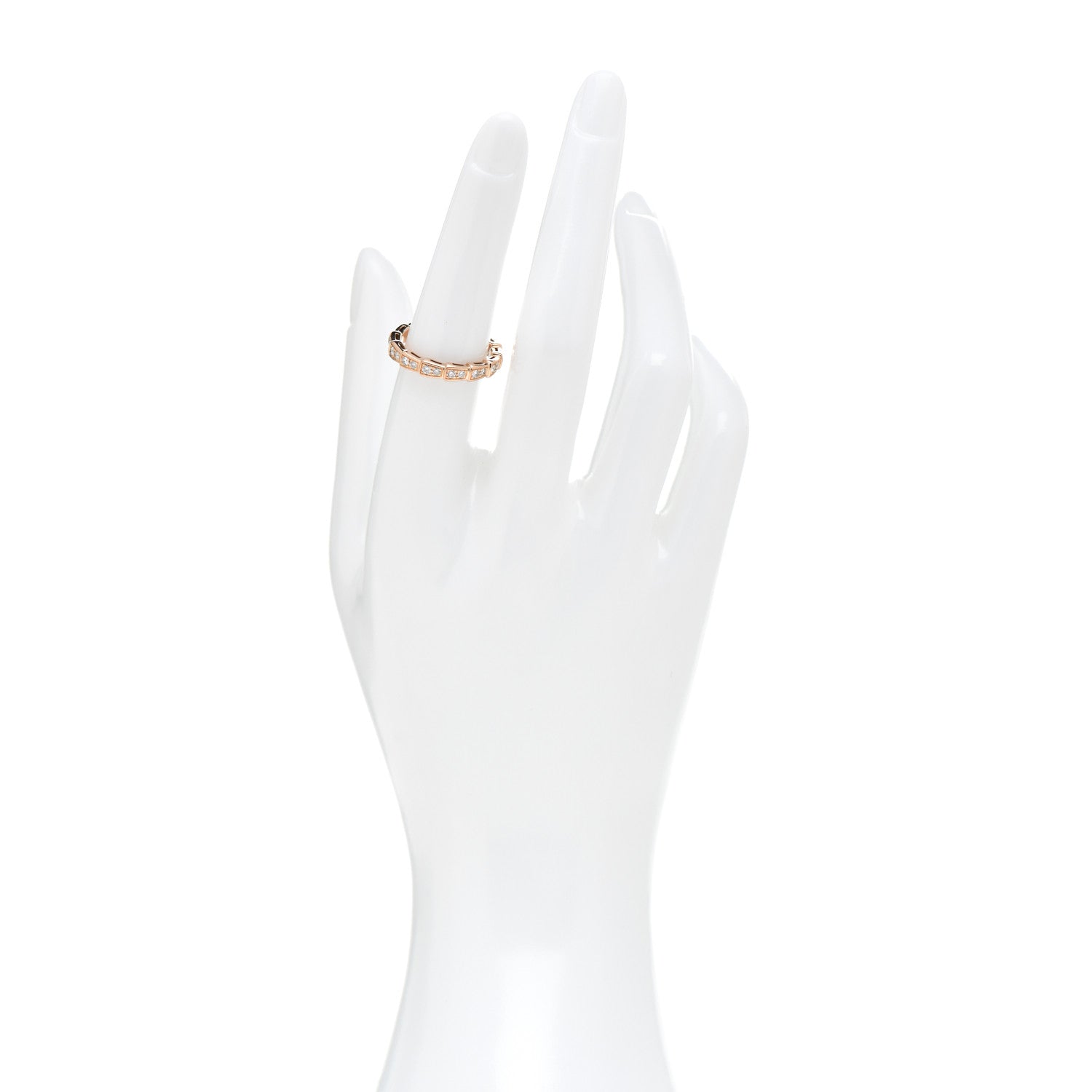 Bulgari 18K Rose Gold Diamond Serpenti Viper Band Ring 53 6.5 2 of 4