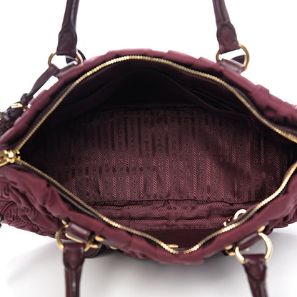 Prada Tessuto Nylon Nappa Gaufre Shopping Satchel Granato 4 of 8