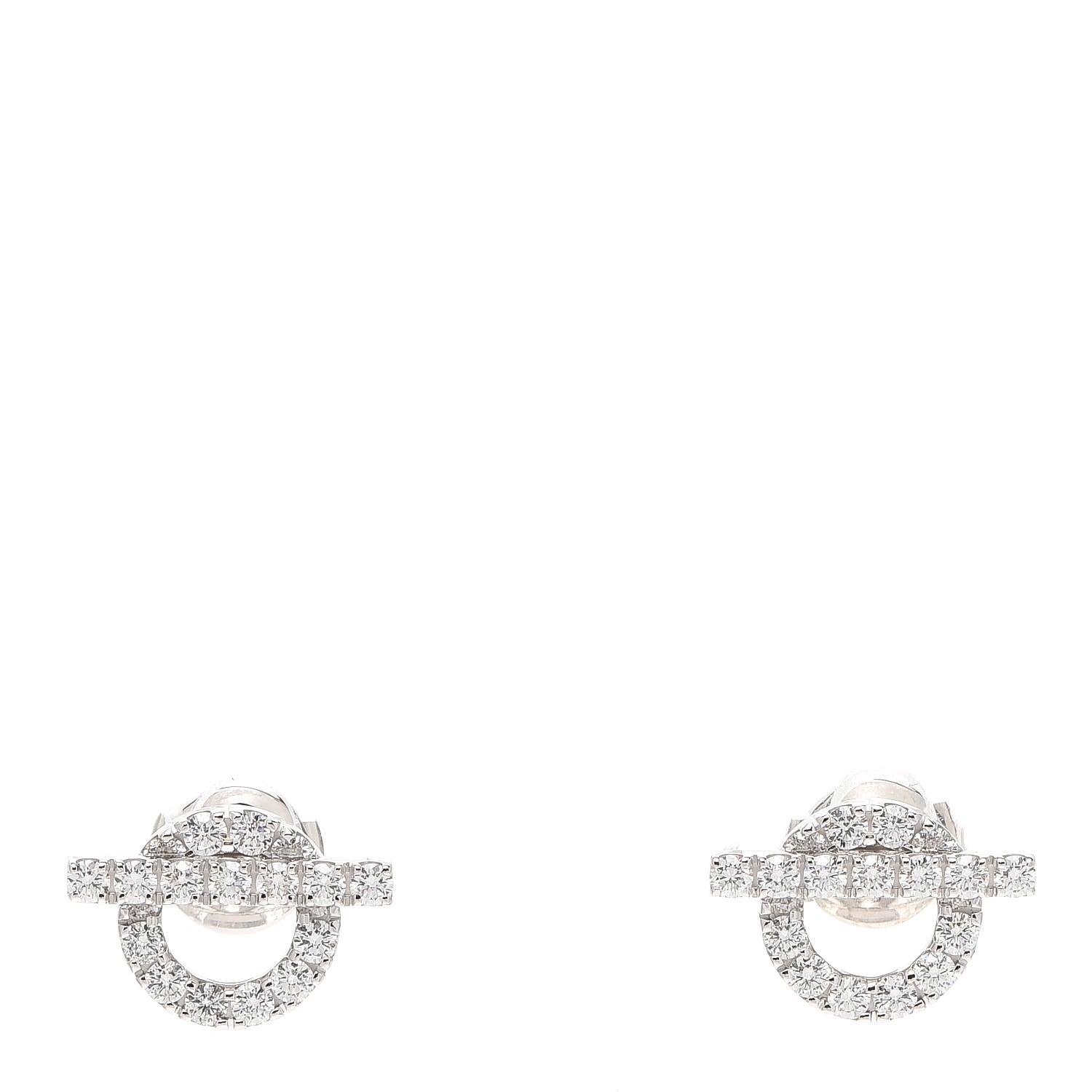 Hermes 18K White Gold Diamond Finesse Earrings 1 of 5