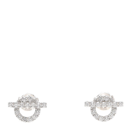 Hermes 18K White Gold Diamond Finesse Earrings 1 of 5