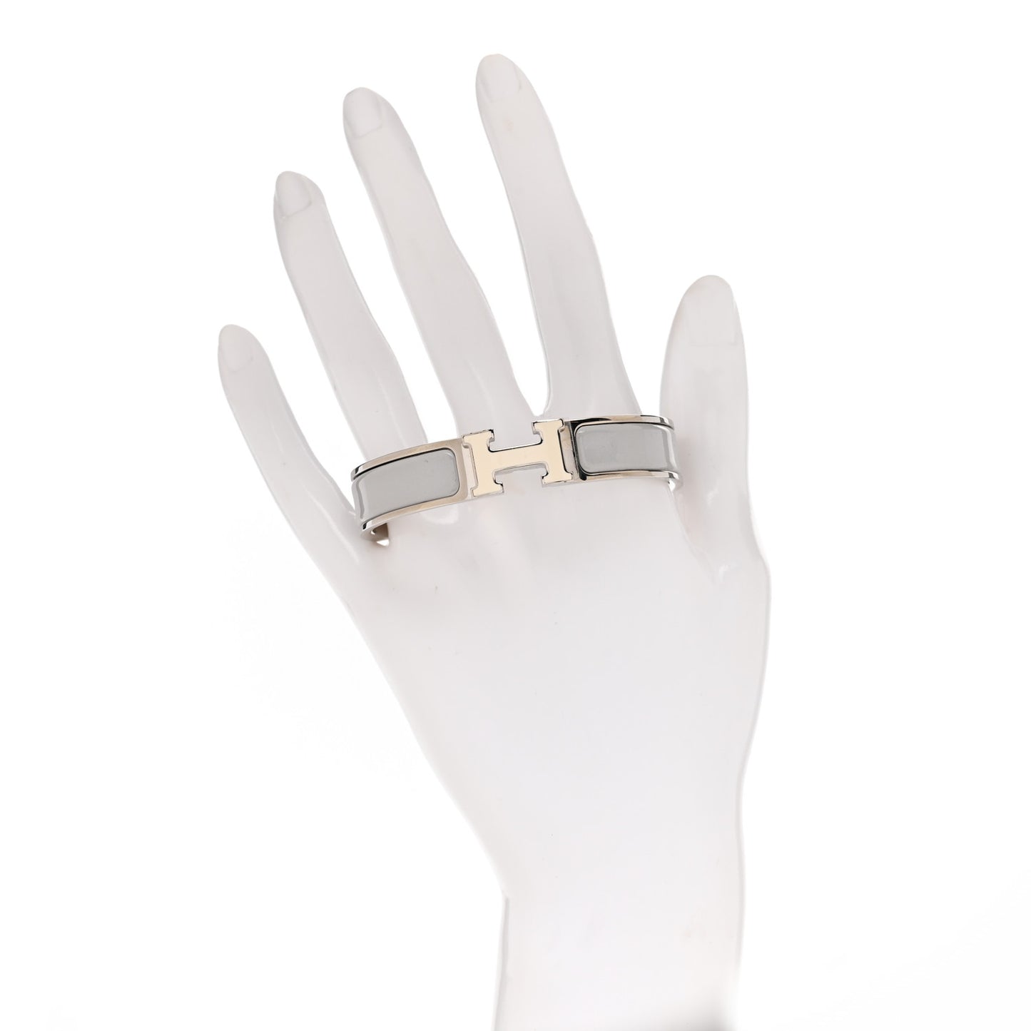 Enamel Narrow Clic Clac H Bracelet Marron Glace