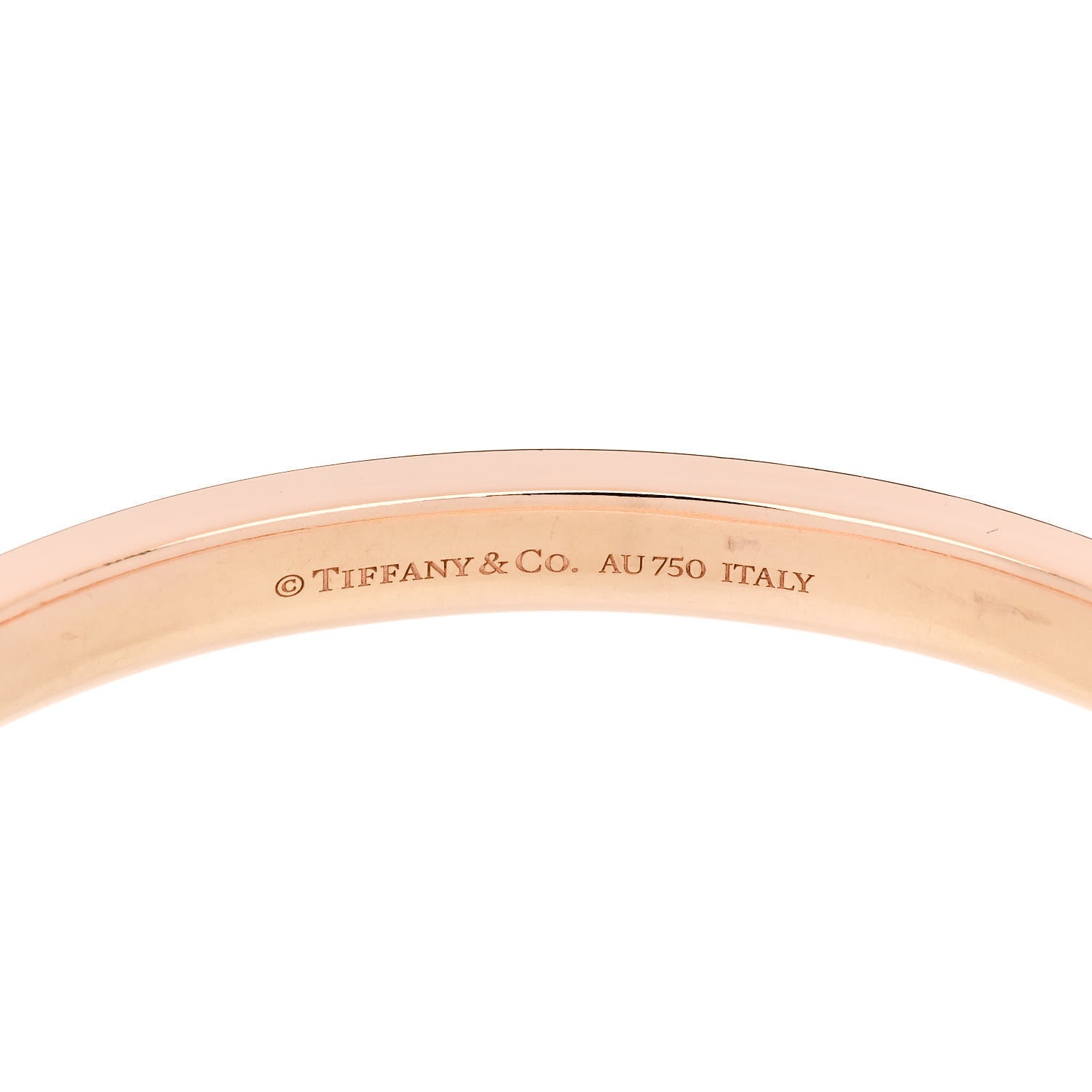 Tiffany 18K Rose Gold Diamond T Hinged Bangle Bracelet 3 of 3
