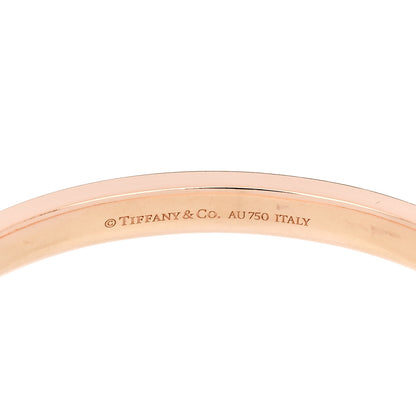 Tiffany 18K Rose Gold Diamond T Hinged Bangle Bracelet 3 of 3