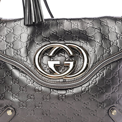 Gucci Guccissima Britt Tassel Shoulder Bag Gunmetal 9 of 9