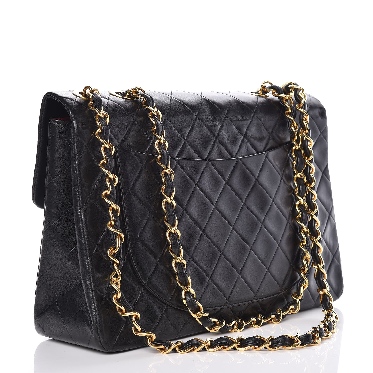 Chanel Lambskin Quilted XL Jumbo Single Flap Black 3 of 17