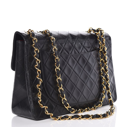 Chanel Lambskin Quilted XL Jumbo Single Flap Black 3 of 17