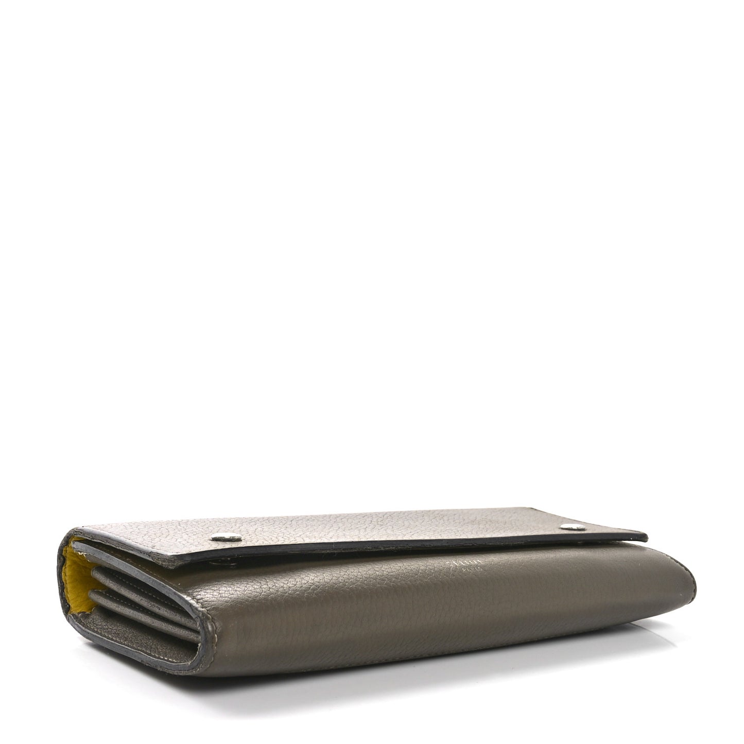 Drummed Calfskin Large Multifunction Flap Wallet Souris