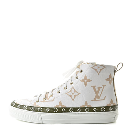 Louis Vuitton Monogram Giant Stellar Sneaker Boots 41 Kaki White Beige 1 of 7