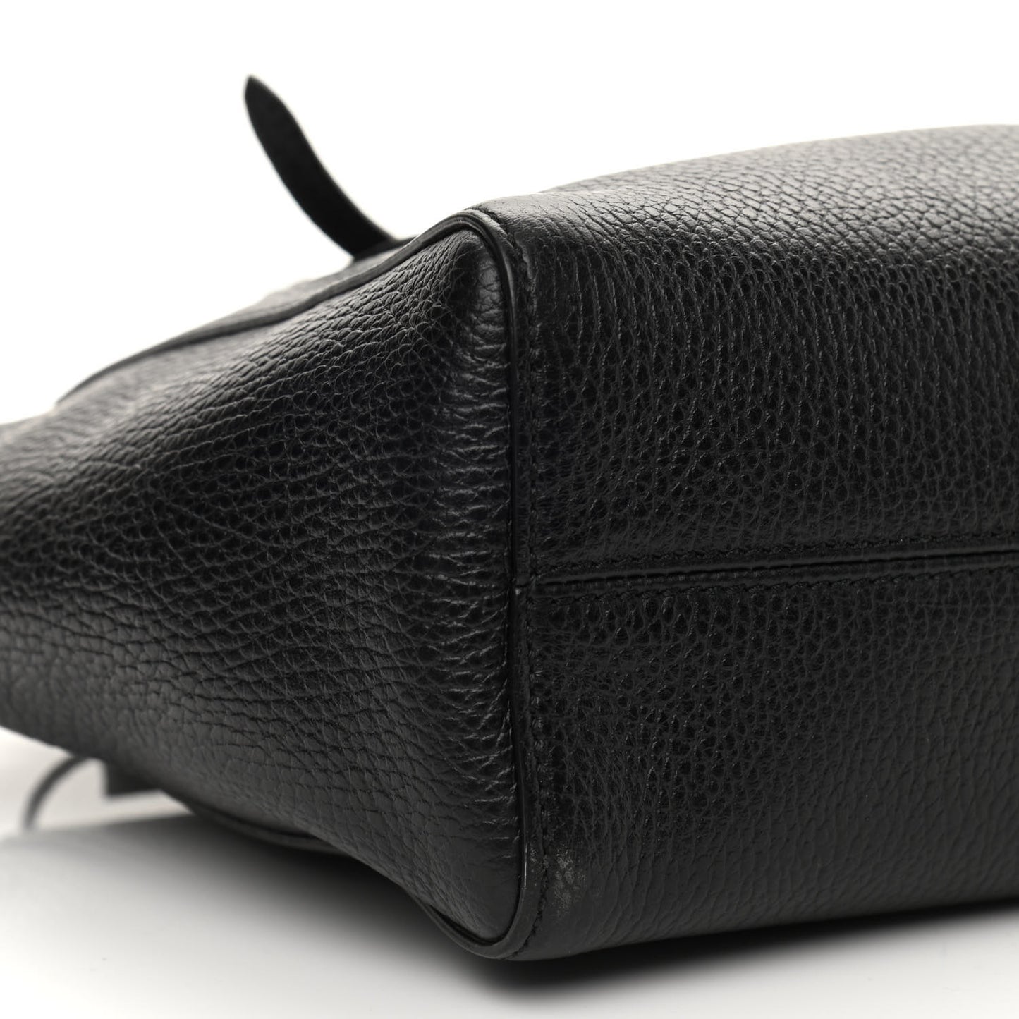 Dollar Calfskin Mini Swing Top Handle Bag Black