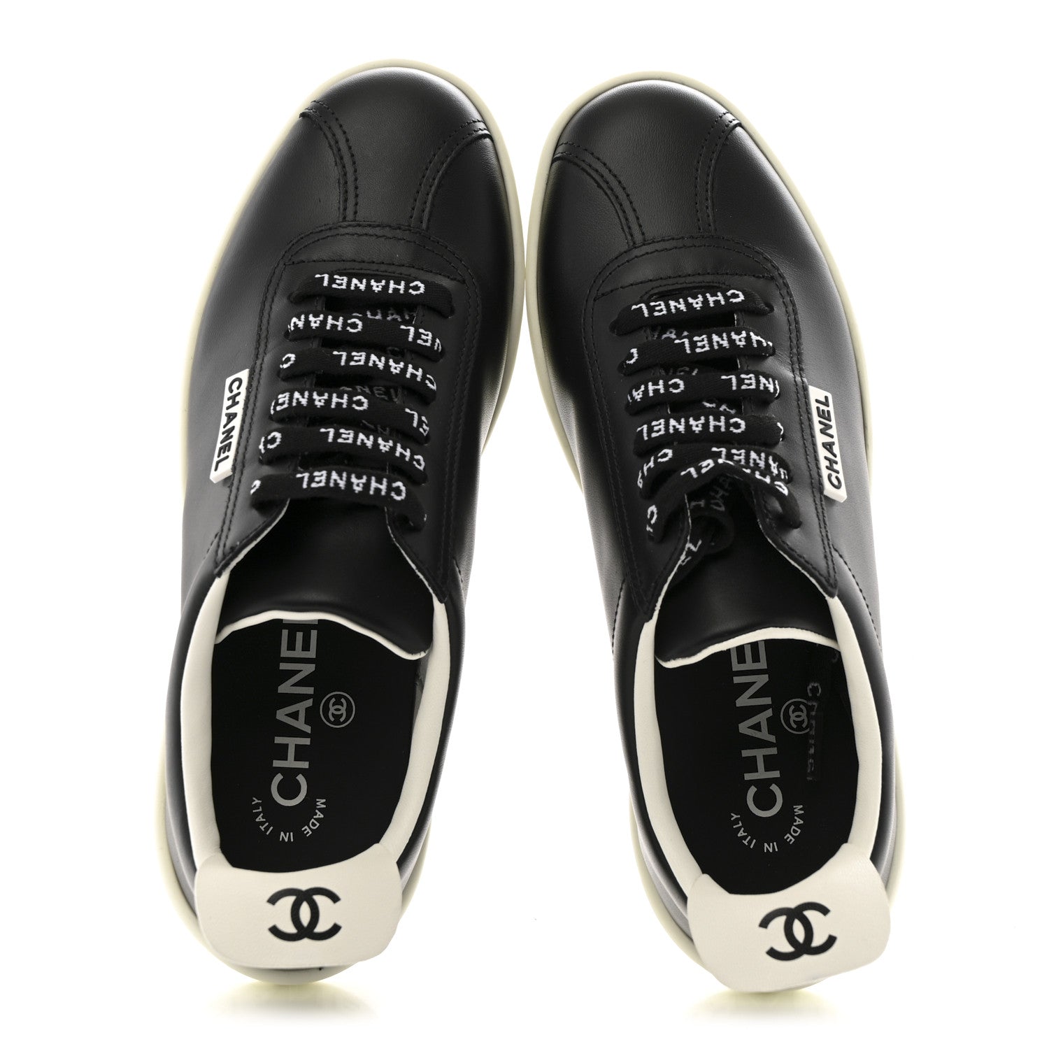 Chanel Calfskin CC Womens Sneakers 36 Black 2 of 12