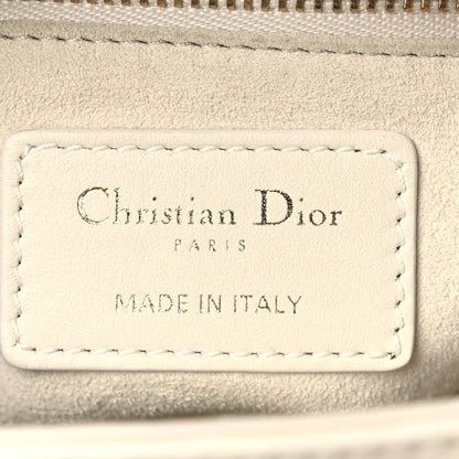 Christian Dior Smooth Calfskin Embroidered Beaded Floral Mini Lady Dior White Multicolor 6 of 11