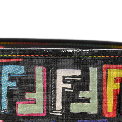 Fendi Zucca Spalmati Patent Zucchino Screen Print Medium Roll Tote Tobacco Multicolor Black 12 of 12