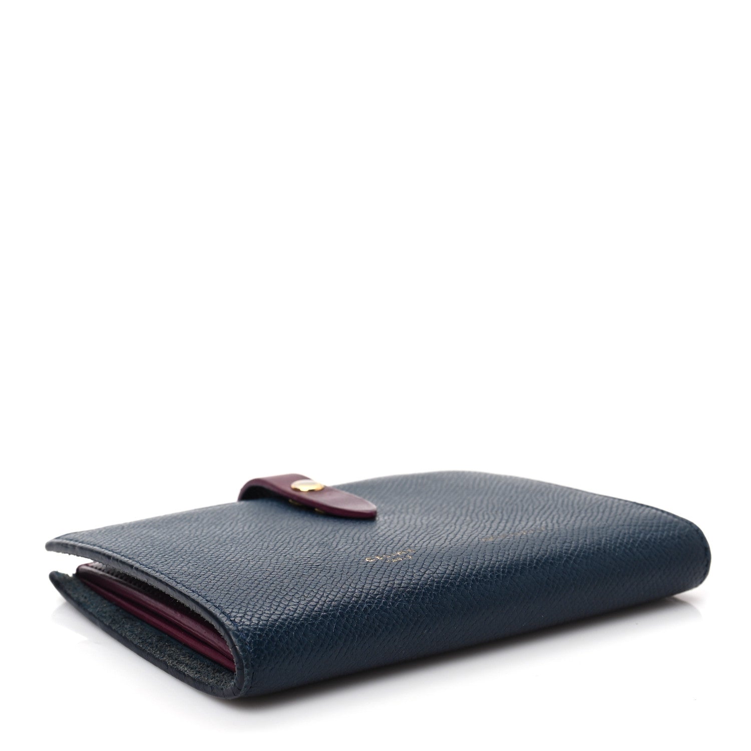 Celine Grained Calfskin Medium Multifunction Strap Wallet Steel Blue 4 of 10