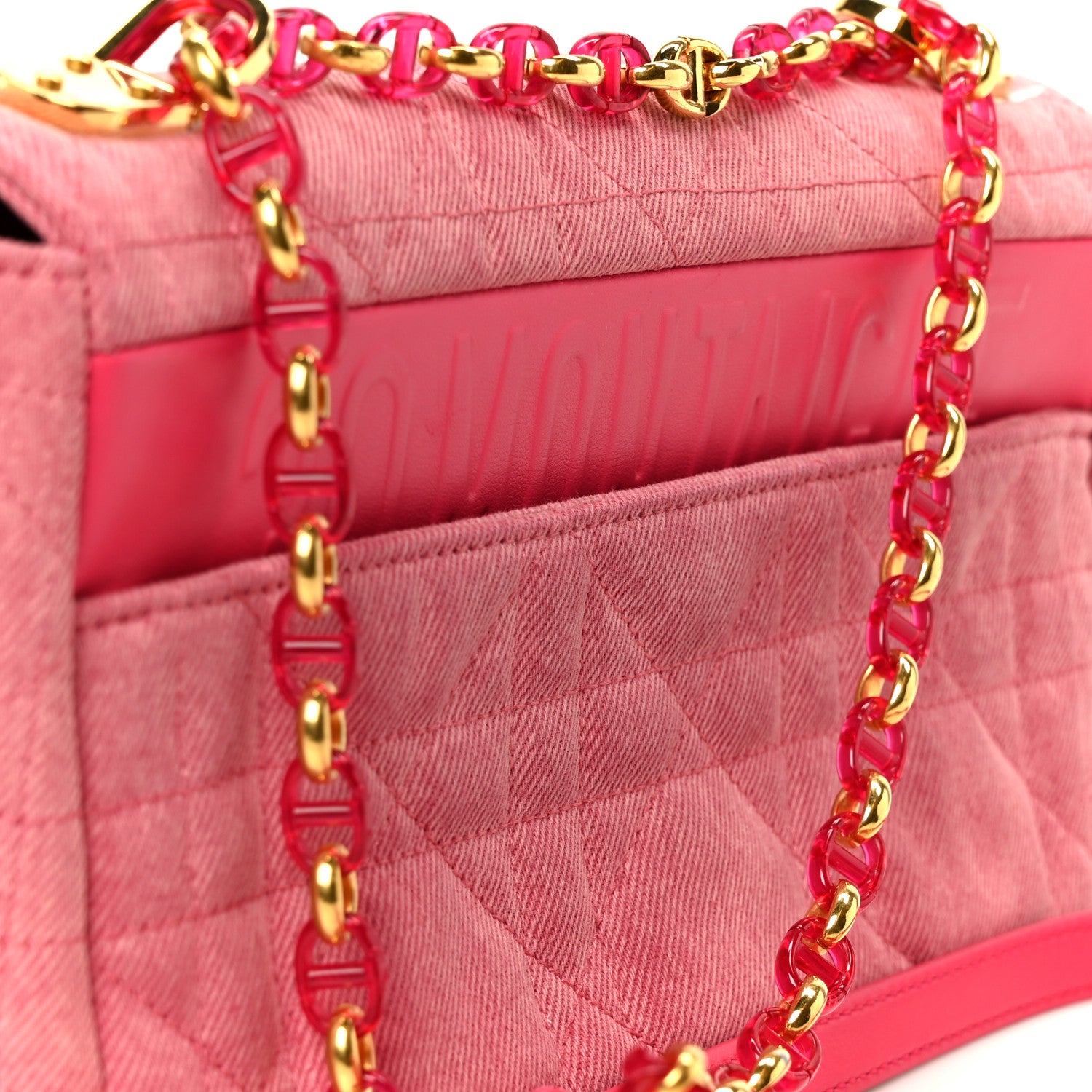 Christian Dior Denim Macrocannage Medium Caro Bag Fuchsia Multicolor 11 of 11