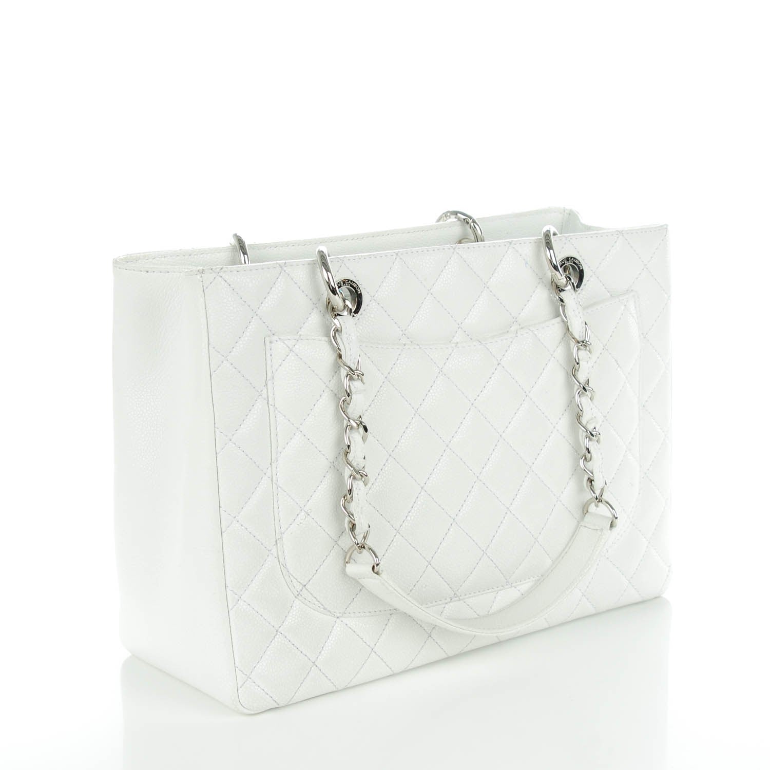Chanel Caviar Quilted Grand Shopping Tote GST White 3 of 8