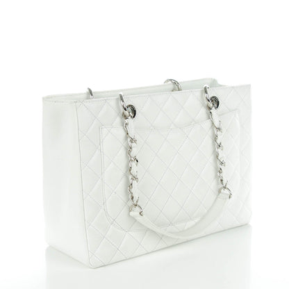 Chanel Caviar Quilted Grand Shopping Tote GST White 3 of 8