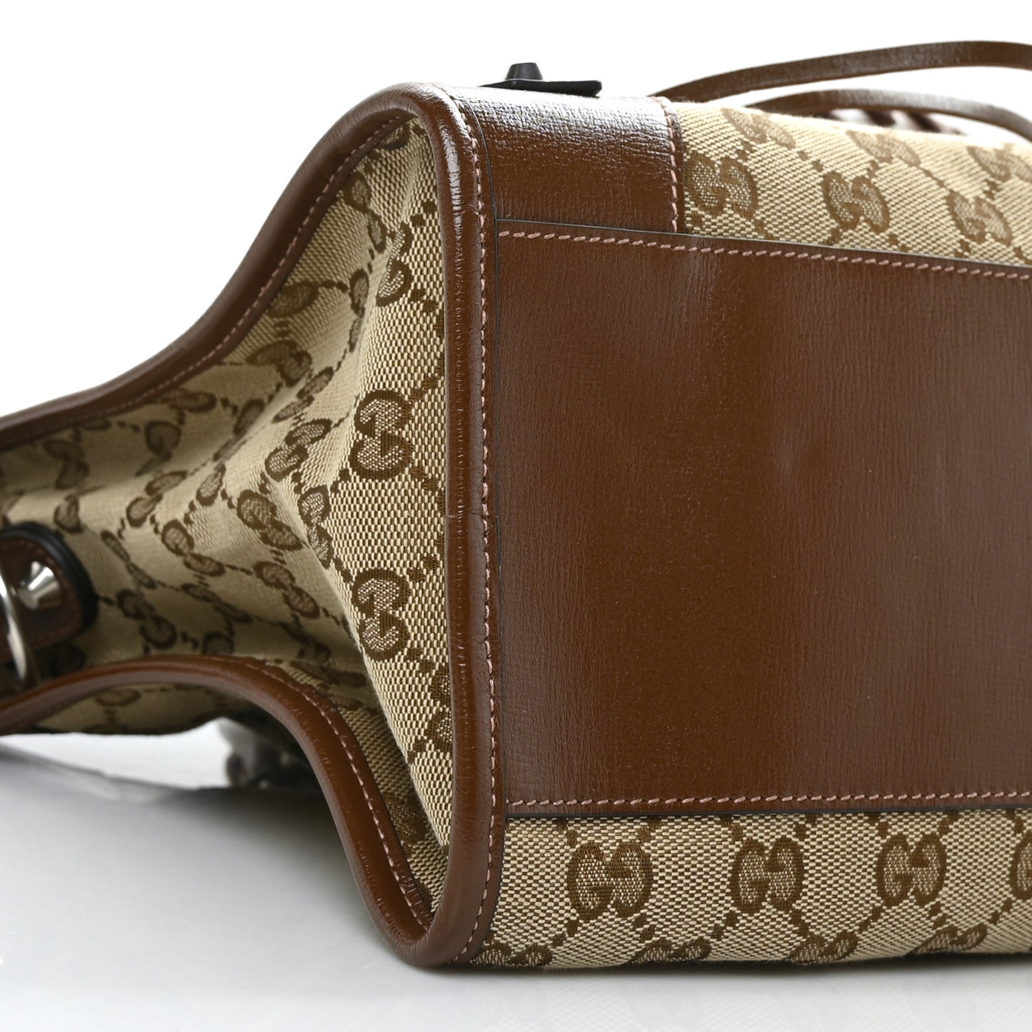 X GUCCI GG Monogram Azalea Calfskin Neo Classic Silver Hardware Medium City Beige Ebony Brown Sugar