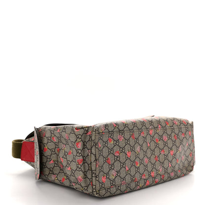 Gucci GG Supreme Monogram Strawberry Messenger Diaper Bag Beige 4 of 10