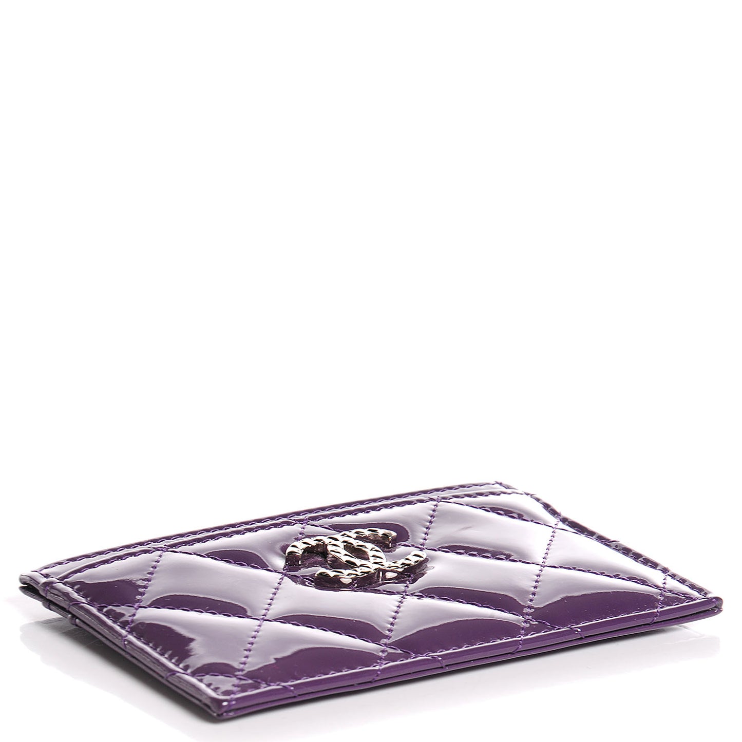 Brilliant Patent Card Holder Purple