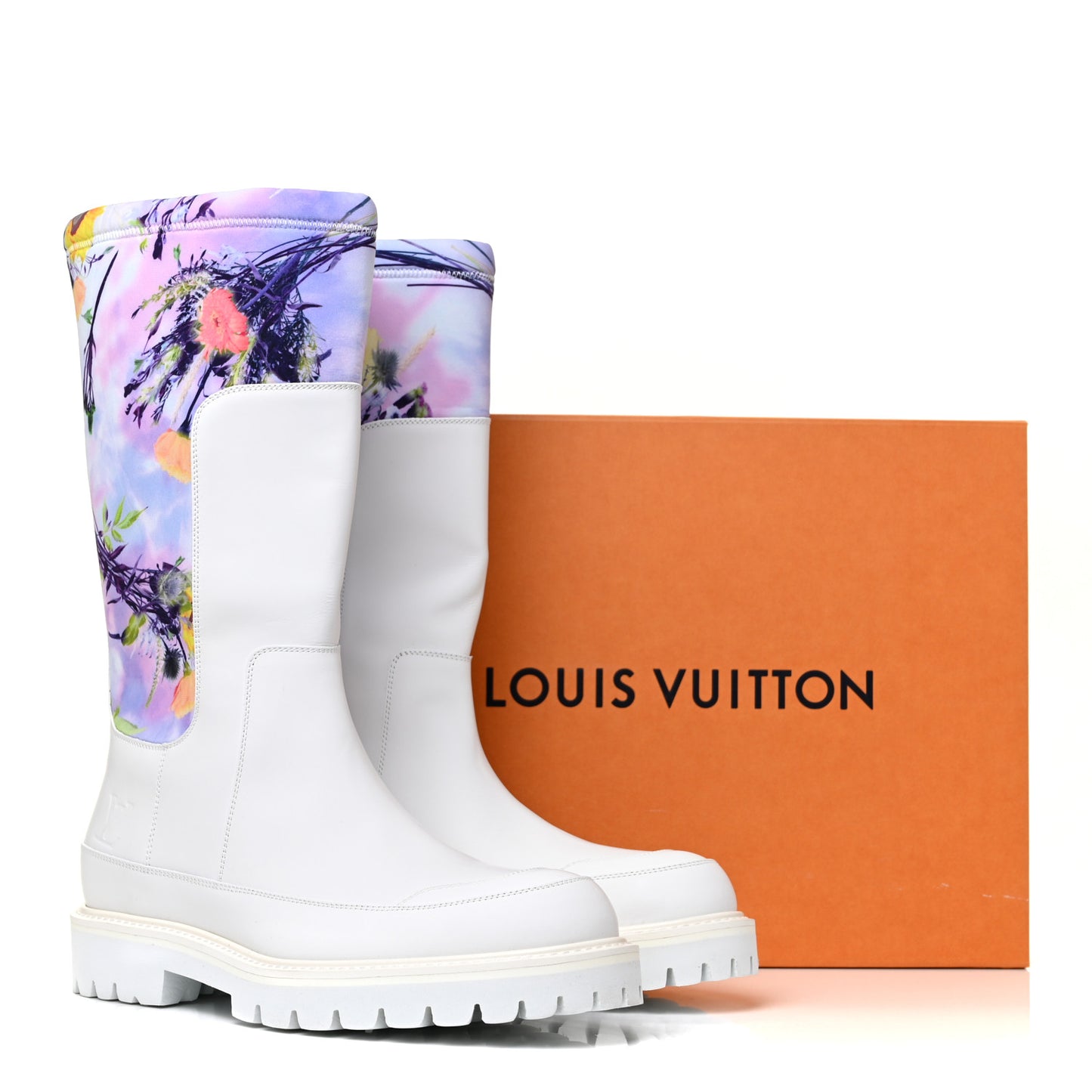 Neoprene Calfskin Floral Print Mens Landscape Boots 7 Rose