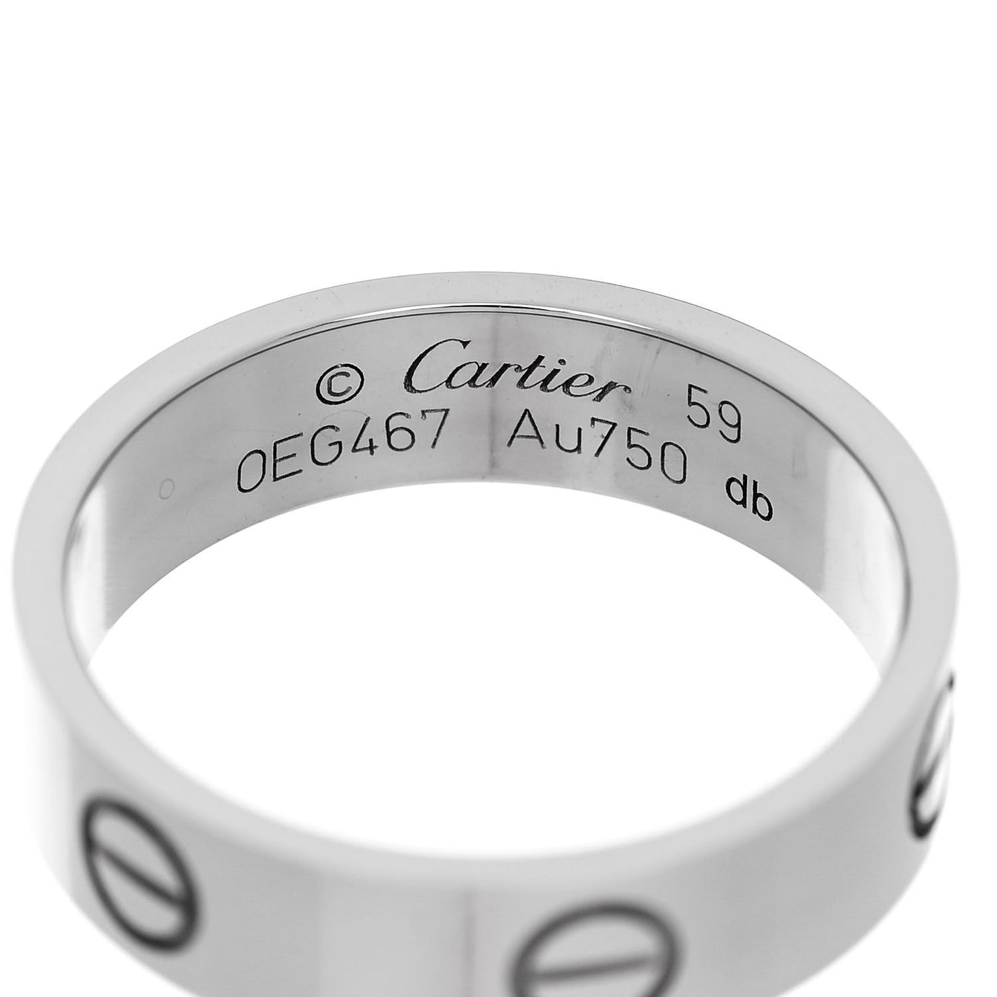 18K White Gold 5.5mm LOVE Ring 59 8.75