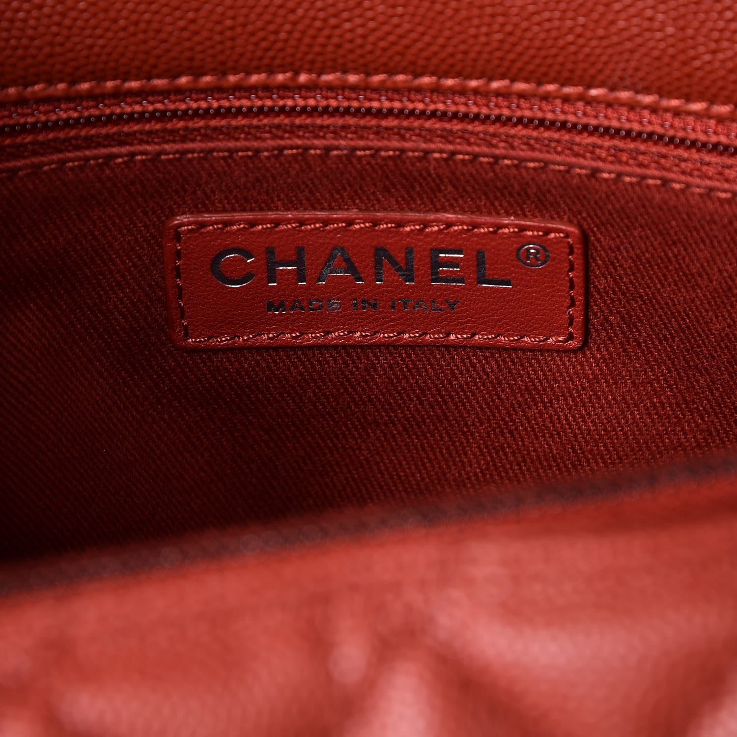 Chanel Caviar Quilted Medium Coco Handle Flap Dark Red 6 of 7