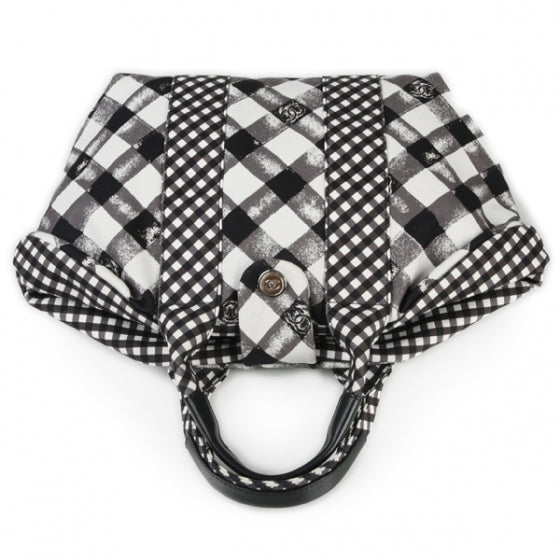 Chanel Toile Gingham Print Basket Tote 11C 4 of 10